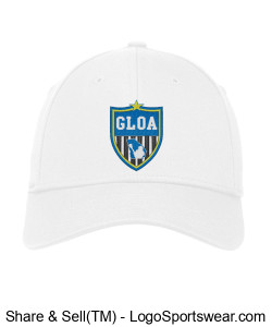 White Summer Hat with GLOA Shield Design Zoom